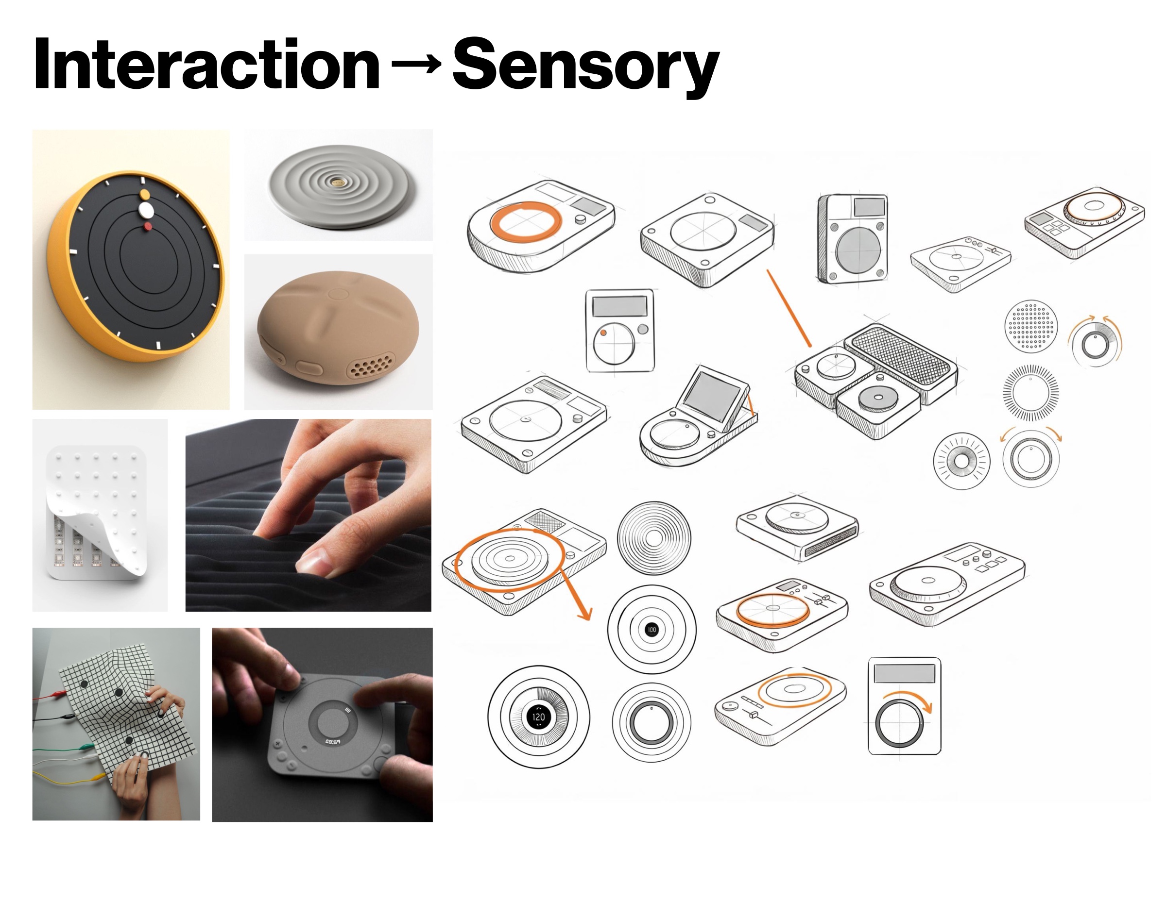 Interaction → Sensory — form exploration sketches