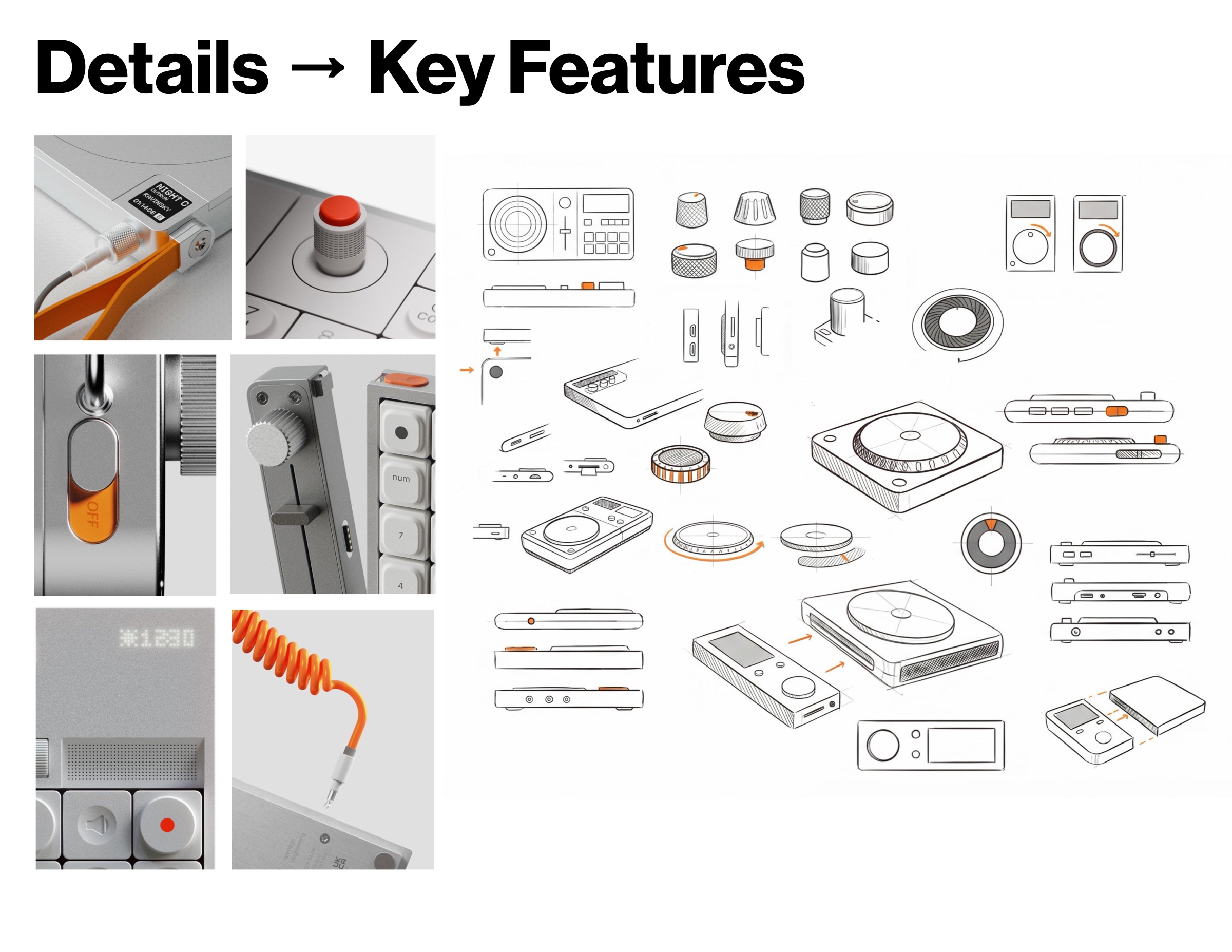 Details → Key Features — sketch explorations