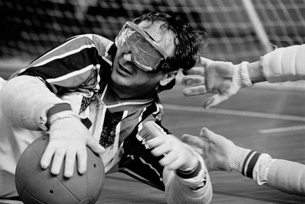 Goalball defensive play