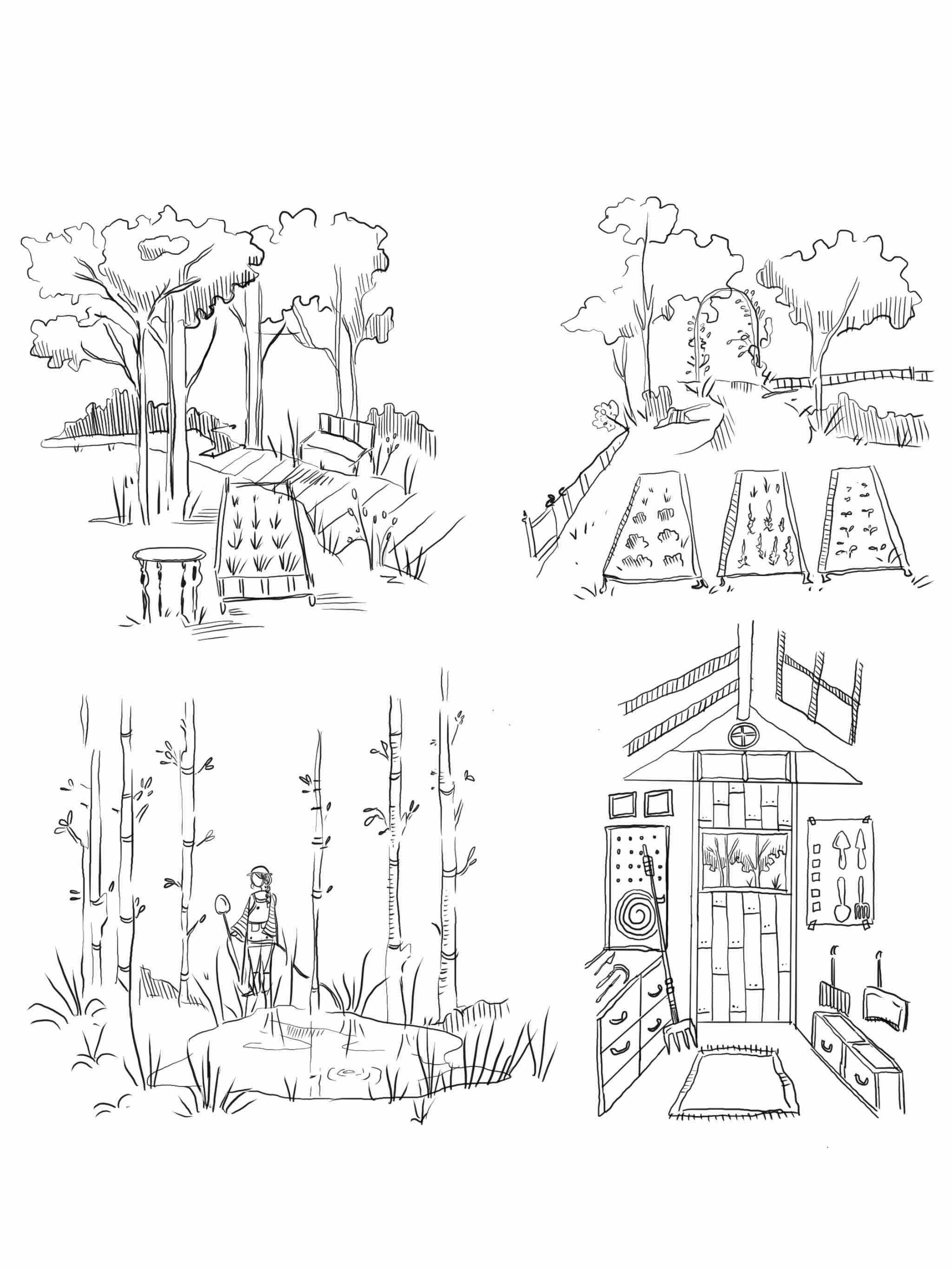 Garden environment sketches