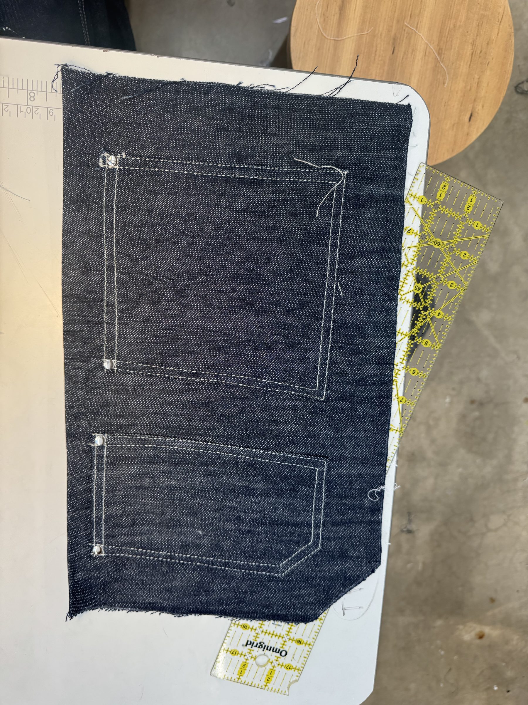 Pocket assembly with rivets