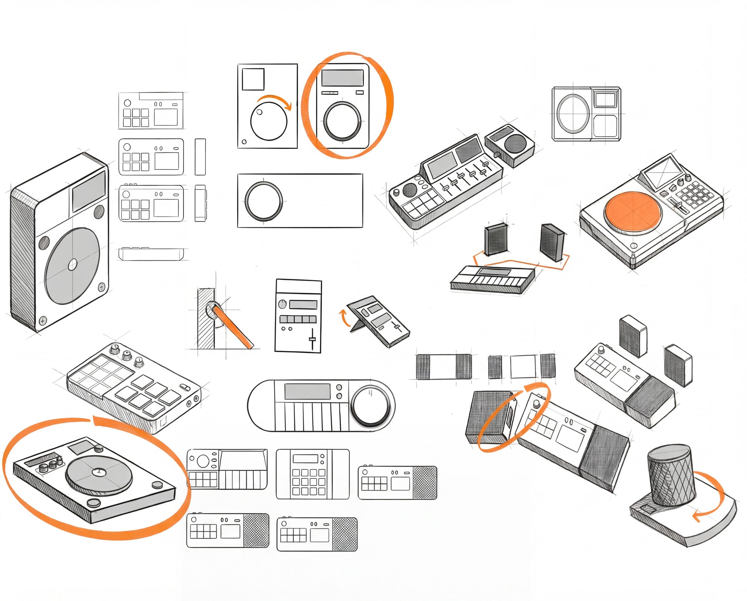 Ideation sketches — design exploration